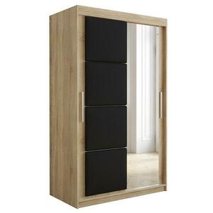 Szekrény Tapi 120 tölgy Sonoma/Fekete eko bőr kép