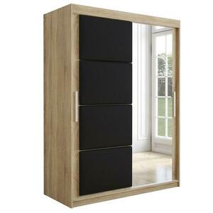 Szekrény Tapi 150 tölgy Sonoma/Fekete eko bőr kép