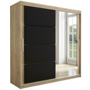 Szekrény Tapi 200 tölgy Sonoma/Fekete eko bőr kép