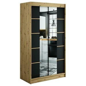 Szekrény Halifax V4 120 Tölgy Artisan/fekete/Tükör kép