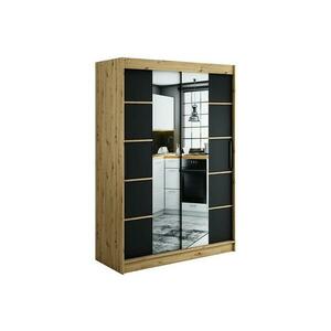 Szekrény Halifax V4 150 Tölgy Artisan/fekete/Tükör kép