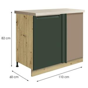 Konyhaszekrény Glamour 24d L Green Polc kép