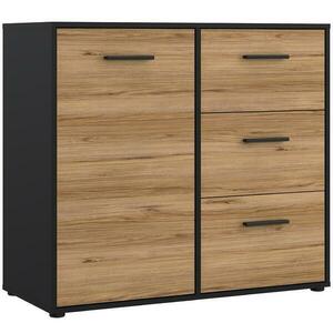 Komód Mokkaro 1D3S fekete/tölgy catania kép
