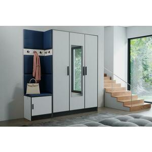 Előszobafal bútor Roj 14 fehér + Kronos 09 kék kép