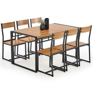 Étkező készlet Bolivar 1+6 140x80 tölgy aranysárga/fekete kép