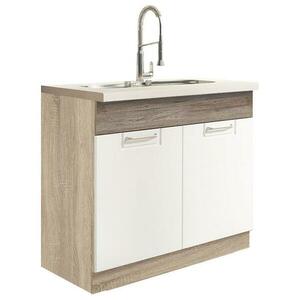 Konyhaszekrény Econo 13d Sonoma/fehér/San Remo kép