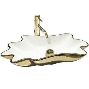Mosdókagyló lapon Infinity Gold/White kép
