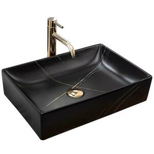 Mosdókagyló lapon Inga Black Marable Matt kép