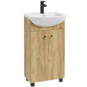 Fürdőszoba szett Pik D45 szekrény mosdókagylóval tölgy craft kép