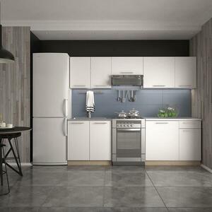 Konyhabútor Daria 240 zb 28mm fehér matt/kor sonoma kép