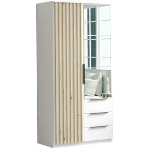 Szekrény Sorento 100 fehér+lamel craft arany kép