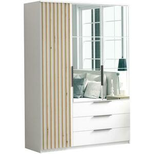 Szekrény Sorento 150 fehér+lamel craft arany kép