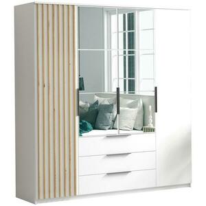 Szekrény Sorento 200 fehér+lamel craft arany kép