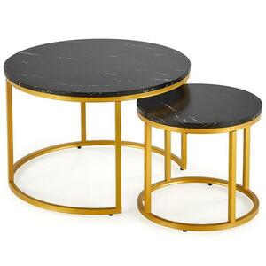 Dohányzóasztal Paola fekete márvány/arany kép