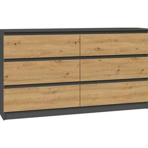 Komód 140 Cm 6S M6 Malwa AntracitArtIsan kép