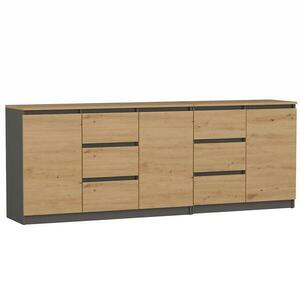 Komód Costa 1d3s 2d3s Antracit/Artisan kép