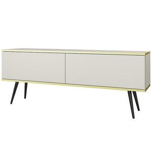 Szekrény RTV Oro 135 Fehér+ Fekete lábak kép