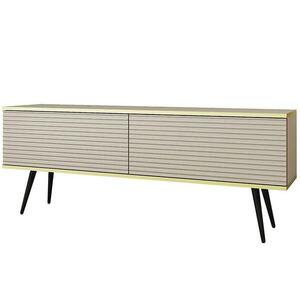 Szekrény RTV Oro Mdf Hornyolás 135 Nélkül+ Fekete lábak kép