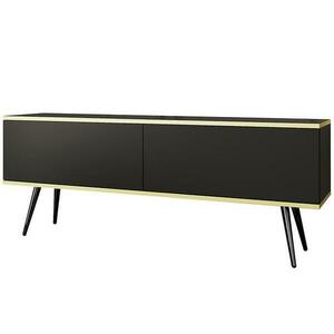 Szekrény RTV Oro 135 Fekete+ Fekete lábak kép