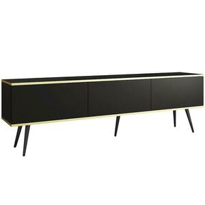 Szekrény RTV Oro 175 Fekete+ Fekete lábak kép