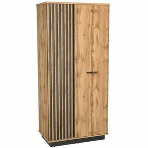 Szekrény La27 Lamelo tölgy Wotan/Fekete Mat kép