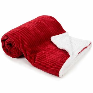 4Home Stripe gyapjú hatású pléd bordó, 150 x 200 cm kép