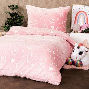 4Home Heart világító mikroflanel ágyneműhuzat , 140 x 200 cm, 70 x 90 cm kép