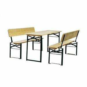 Happy Green Kerti sörkészlet háttámlával 75 x 60 x115 cm, világosbarna kép