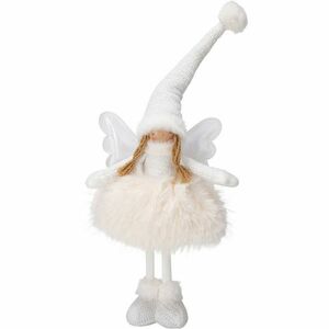 Álló angyal lány karácsonyi LED dekoráció, 50 cm, fehér, fehér kép