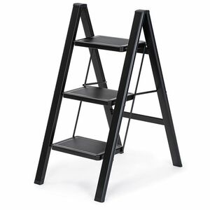4Home Steel öszecsukható acél lépcsőfokok, 3 fok, fekete kép