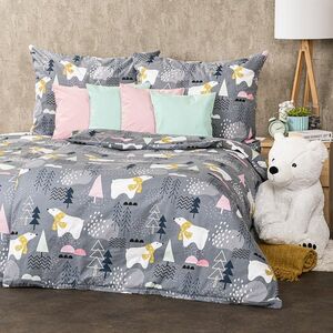 4Home Nordic Bear flanel ágyneműhuzat, 140 x 200 cm, 70 x 90 cm kép