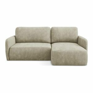 Bézs zsenília kinyitható-tárolóhelyes sarokkanapé (jobb oldali-heverő résszel) Lilo – Makamii kép