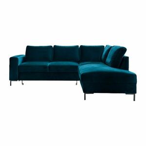 Türkiz bársony kinyitható sarokkanapé (jobb oldali) Lofty Lilly – Miuform kép