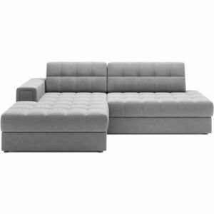 Szürke bársony kinyitható sarokkanapé (bal oldali-heverő résszel) Blezalt – ELTAP kép