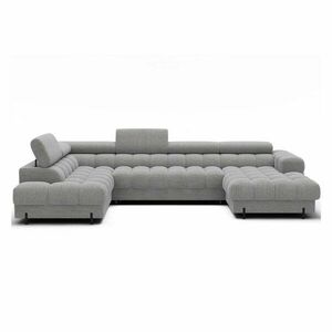 Szürke buklé kinyitható sarokkanapé (bal oldali-U alakú) Feraria – ELTAP kép