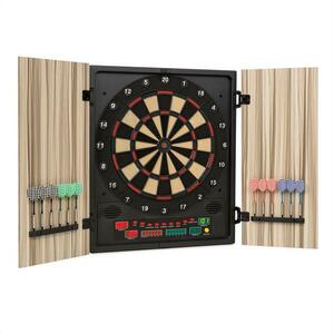 KLARFIT Dartmaster 180, bézs, darts tábla, dart gép, puha hegyű, ajtó kép