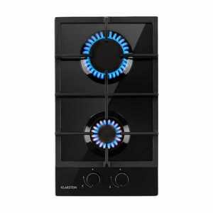 Klarstein Ignito Domino, gázfőzőlap, 2 Sabaf égő, üvegkerámia, fekete kép