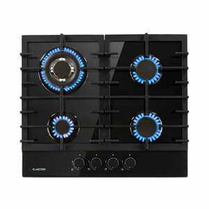Klarstein Ignito 4, gázfőzőlap, 4 Sabaf égő, üvegkerámia, fekete kép