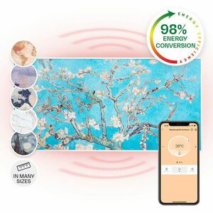 Klarstein Wonderwall Air Art Smart, infravörös hősugárzó, 120 x 60 cm, 700 W, alkalmazás, mandulavirág kép