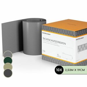 Blumfeldt Árnyékoló szalagok kerítésre, kerítés. PVC kemény műanyag, 2, 53 × 0, 19 m kép