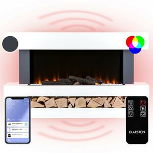 Klarstein Studio Light & Fire 3 Smart, kandalló, 1000/2000 W, MDF, WiFi Control kép