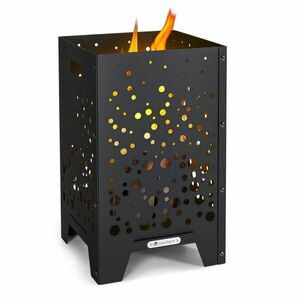 Blumfeldt Bazman, acél tűzrakóhely, stabil, perforált minta, esővédő, piszkavas kép