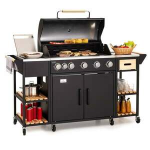 Klarstein Jersey, kültéri konyha gázgrillel és mosogatóval, 20, 7 kW, 5+1 égővel, mobil kép