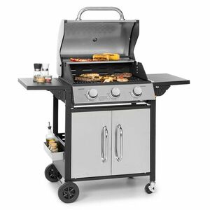Klarstein Tomahawk, gázgrill, 3 x 3, 6 kW-os égő, 60 x 43, 5 cm, rozsdamentes acél grillsütő kép