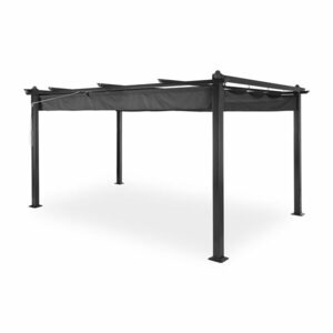 Blumfeldt Pantheon, pergola, 3 x 4 m, alumínium, napellenző, poliészter, szürke kép