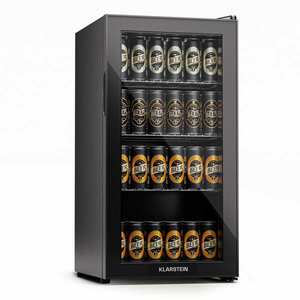 Klarstein Beersafe 74 Slim, hűtőszekrény, 74 liter, 3 polc, panorámás üvegajtó kép