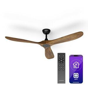 Klarstein Bahama Breeze Smart Mennyezeti ventilátor, masszív fa rotorlapátok, távirányító + vezérlés alkalmazás segítségével kép