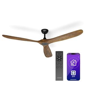 Klarstein Bahama Breeze Smart Mennyezeti ventilátor, masszív fa rotorlapátok, távirányító + vezérlés alkalmazás segítségével kép