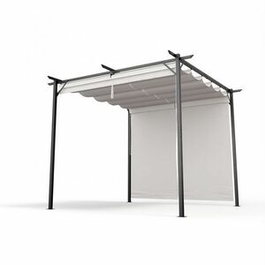 Blumfeldt Pantheon Robust, pergola, 3 x 3 m, oldalsó redőnyökkel, időjárásálló porszórt acél kép