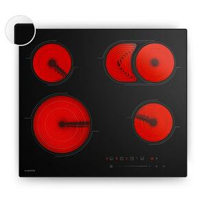 Klarstein Velaire üvegkerámia főzőlap, elegáns, minimalista, erőteljes, 4 főzőzóna, 6700 W, 60 cm kép